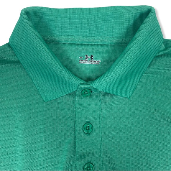 Under Armour Long Sleeve Polo Three Button Green Size Small - Picture 3 of 7